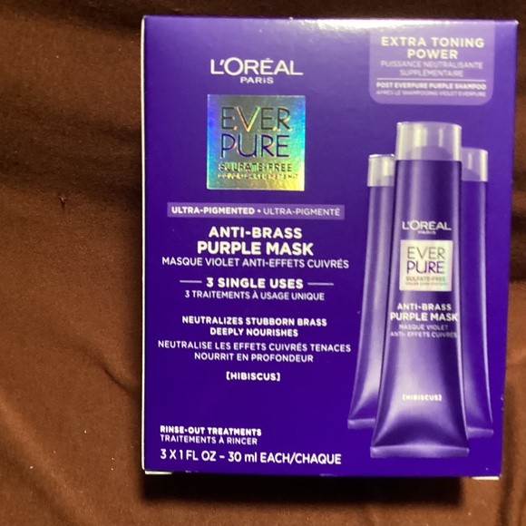L'Oreal Ever Pure Anti-Brass Purple Mask Extra Pure Toning Rinse Out Treatments - Picture 1 of 10